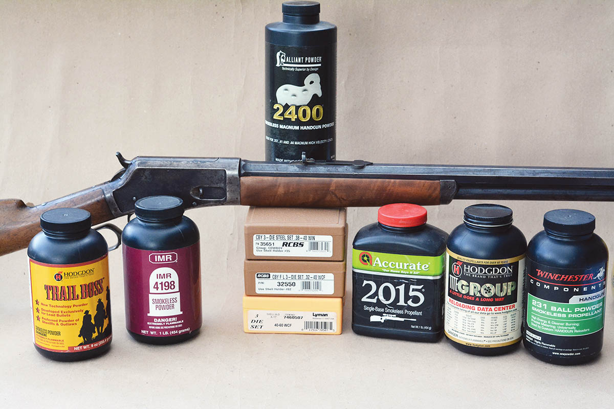 Black-powder-era rifles chambered in 38-40, 32-40 and 40-60 WCF  cartridges can be used with  handloads containing smokeless powder; however, pressures must  be kept to modest levels.